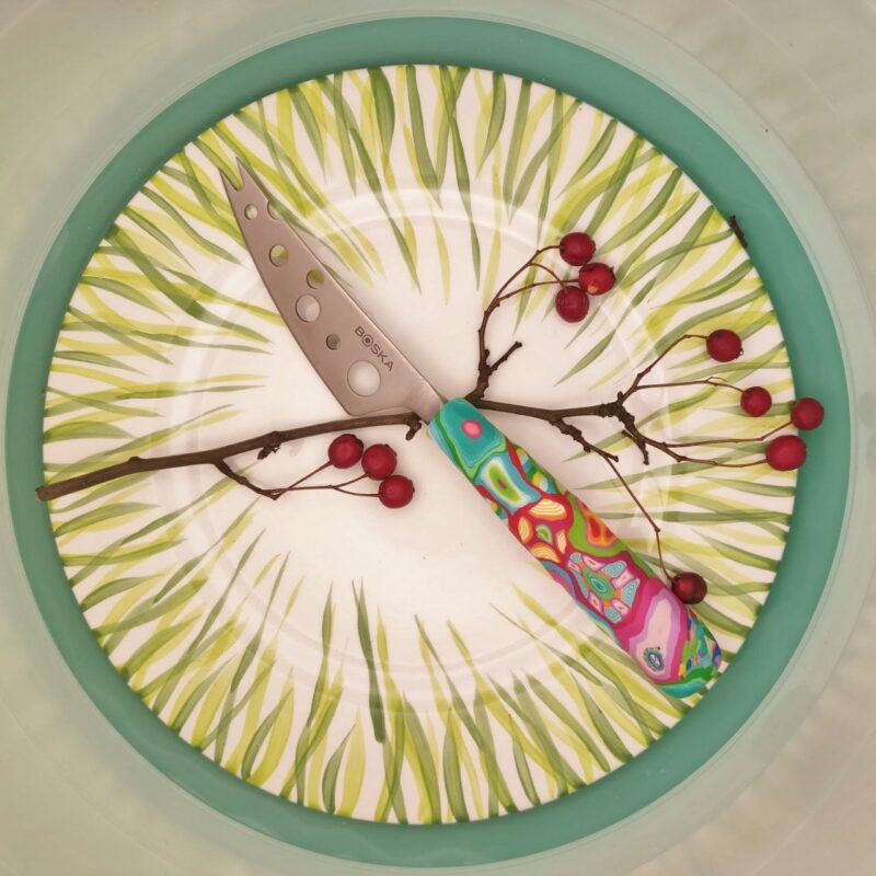 Messer Bunter Griff, Handarbeit, Unikat, Besteck, fröhlich,