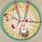 Salatbesteck Löffelstil Besteck, fröhlich, Handarbeit, Käsemesser Bunter Griff, Kunsthandwerk, Löffelstil, Polymer clay, Unikat