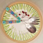 Salatbesteck Löffelstil Besteck, fröhlich, Handarbeit, Käsemesser Bunter Griff, Kunsthandwerk, Löffelstil, Polymer clay, Unikat