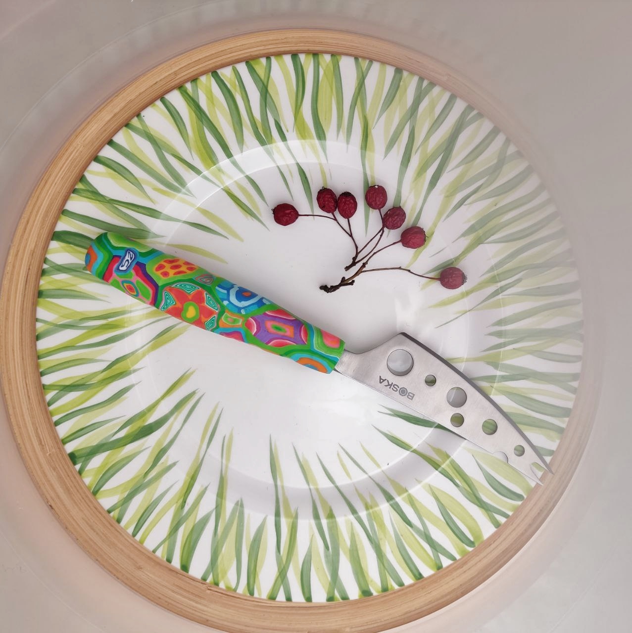 Messer Bunter Griff, Handarbeit, Unikat, Besteck, fröhlich,