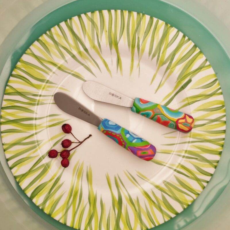 Messer Bunter Griff, Handarbeit, Unikat, Besteck, fröhlich,