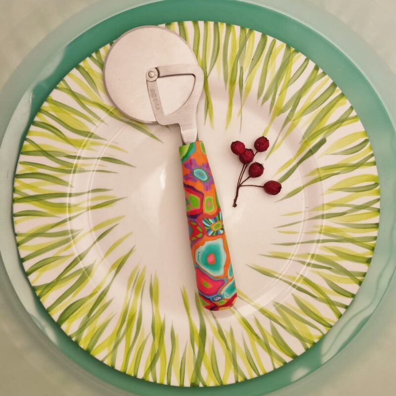 Messer Bunter Griff, Handarbeit, Unikat, Besteck, fröhlich,