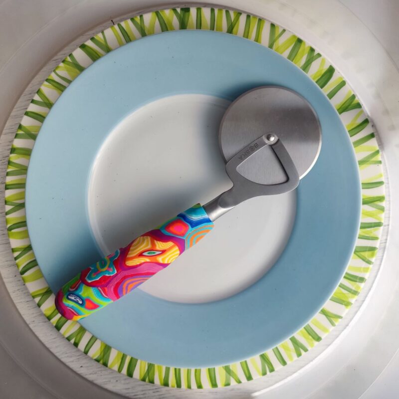 Messer Bunter Griff, Handarbeit, Unikat, Besteck, fröhlich,