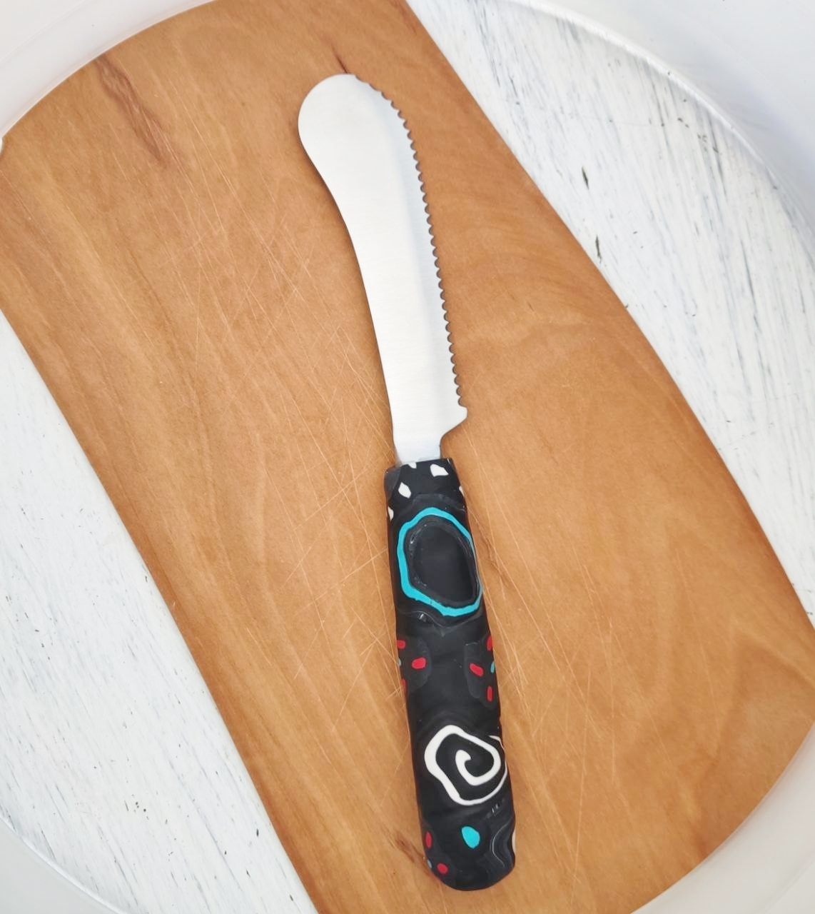 Messer Bunter Griff, Handarbeit, Unikat, Besteck, fröhlich,