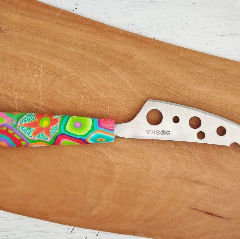 Messer Bunter Griff, Handarbeit, Unikat, Besteck, fröhlich,